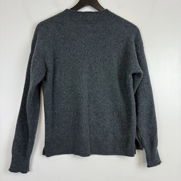 Open Edit Wool Cashmere Pocket Boxy Sweater Gray Womens - L - Picture 5 of 7